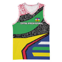 Central African Republic Basketball Jersey with Multicolor Tribal Design and National Emblem - Wonder Print Shop