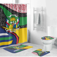 Central African Republic Bathroom Set with Multicolor Tribal Design and National Emblem - Wonder Print Shop