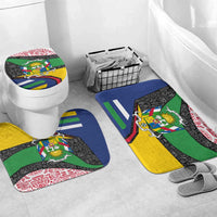 Central African Republic Bathroom Set with Multicolor Tribal Design and National Emblem - Wonder Print Shop