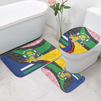 Central African Republic Bathroom Set with Multicolor Tribal Design and National Emblem - Wonder Print Shop