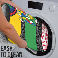 Central African Republic Bathroom Set with Multicolor Tribal Design and National Emblem - Wonder Print Shop