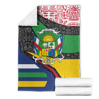 Central African Republic Blanket with Multicolor Tribal Design and National Emblem - Wonder Print Shop