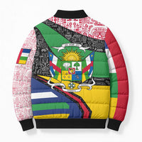 Central African Republic Bomber Puffer Jacket with Multicolor Tribal Design and National Emblem - Wonder Print Shop
