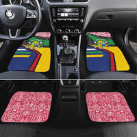 Central African Republic Car Mats with Multicolor Tribal Design and National Emblem - Wonder Print Shop