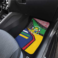 Central African Republic Car Mats with Multicolor Tribal Design and National Emblem - Wonder Print Shop