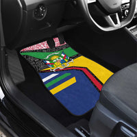 Central African Republic Car Mats with Multicolor Tribal Design and National Emblem - Wonder Print Shop