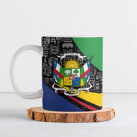Central African Republic Ceramic Mug with Multicolor Tribal Design and National Emblem - Wonder Print Shop
