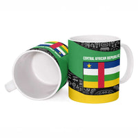 Central African Republic Ceramic Mug with Multicolor Tribal Design and National Emblem - Wonder Print Shop