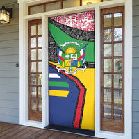 Central African Republic Door Cover with Multicolor Tribal Design and National Emblem - Wonder Print Shop