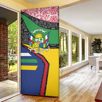 Central African Republic Door Cover with Multicolor Tribal Design and National Emblem - Wonder Print Shop