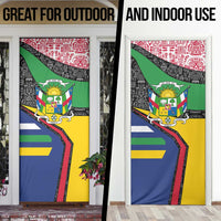 Central African Republic Door Cover with Multicolor Tribal Design and National Emblem - Wonder Print Shop
