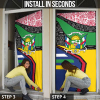 Central African Republic Door Cover with Multicolor Tribal Design and National Emblem - Wonder Print Shop