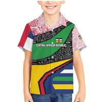 Central African Republic Family Matching Mermaid Dress and Hawaiian Shirt with Multicolor Tribal Design and National Emblem - Wonder Print Shop