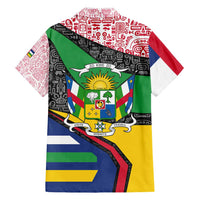 Central African Republic Family Matching Off Shoulder Short Dress and Hawaiian Shirt with Multicolor Tribal Design and National Emblem - Wonder Print Shop