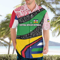 Central African Republic Hawaiian Shirt with Multicolor Tribal Design and National Emblem - Wonder Print Shop