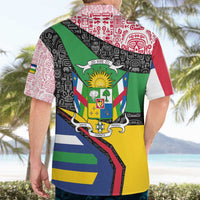 Central African Republic Hawaiian Shirt with Multicolor Tribal Design and National Emblem - Wonder Print Shop