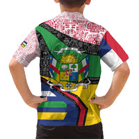 Central African Republic Hawaiian Shirt with Multicolor Tribal Design and National Emblem - Wonder Print Shop