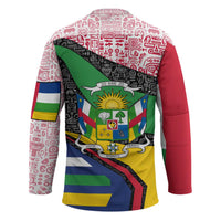 Central African Republic Hockey Jersey with Multicolor Tribal Design and National Emblem - Wonder Print Shop