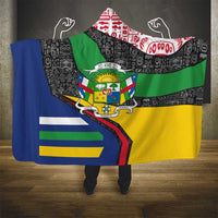 Central African Republic Hooded Blanket with Multicolor Tribal Design and National Emblem - Wonder Print Shop