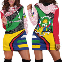 Central African Republic Hoodie Dress with Multicolor Tribal Design and National Emblem - Wonder Print Shop