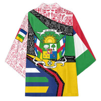 Central African Republic Kimono with Multicolor Tribal Design and National Emblem - Wonder Print Shop