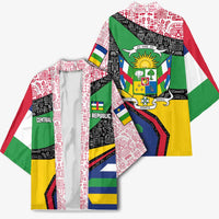 Central African Republic Kimono with Multicolor Tribal Design and National Emblem - Wonder Print Shop