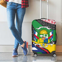 Central African Republic Luggage Cover with Multicolor Tribal Design and National Emblem - Wonder Print Shop