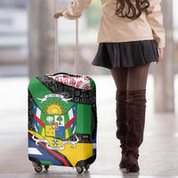 Central African Republic Luggage Cover with Multicolor Tribal Design and National Emblem - Wonder Print Shop