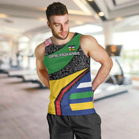 Central African Republic Men Tank Top with Multicolor Tribal Design and National Emblem - Wonder Print Shop