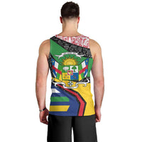 Central African Republic Men Tank Top with Multicolor Tribal Design and National Emblem - Wonder Print Shop