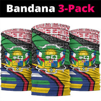 Central African Republic Neck Gaiter with Multicolor Tribal Design and National Emblem - Wonder Print Shop