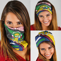 Central African Republic Neck Gaiter with Multicolor Tribal Design and National Emblem - Wonder Print Shop