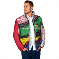 Central African Republic Padded Jacket with Multicolor Tribal Design and National Emblem - Wonder Print Shop