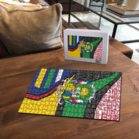 Central African Republic Puzzle with Multicolor Tribal Design and National Emblem - Wonder Print Shop