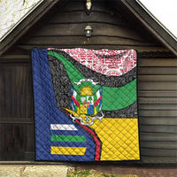 Central African Republic Quilt with Multicolor Tribal Design and National Emblem - Wonder Print Shop