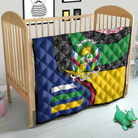 Central African Republic Quilt with Multicolor Tribal Design and National Emblem - Wonder Print Shop