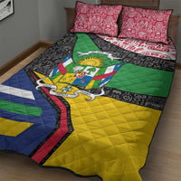 Central African Republic Quilt Bed Set with Multicolor Tribal Design and National Emblem - Wonder Print Shop