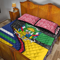 Central African Republic Quilt Bed Set with Multicolor Tribal Design and National Emblem - Wonder Print Shop