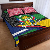 Central African Republic Quilt Bed Set with Multicolor Tribal Design and National Emblem - Wonder Print Shop