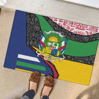 Central African Republic Rubber Doormat with Multicolor Tribal Design and National Emblem - Wonder Print Shop