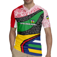 Central African Republic Rugby Jersey with Multicolor Tribal Design and National Emblem - Wonder Print Shop
