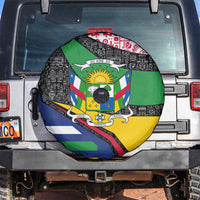 Central African Republic Spare Tire Cover with Multicolor Tribal Design and National Emblem - Wonder Print Shop