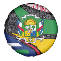 Central African Republic Spare Tire Cover with Multicolor Tribal Design and National Emblem - Wonder Print Shop