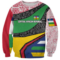 Central African Republic Sweatshirt with Multicolor Tribal Design and National Emblem - Wonder Print Shop