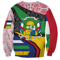 Central African Republic Sweatshirt with Multicolor Tribal Design and National Emblem - Wonder Print Shop