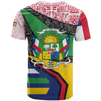 Central African Republic T Shirt with Multicolor Tribal Design and National Emblem - Wonder Print Shop