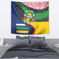 Central African Republic Tapestry with Multicolor Tribal Design and National Emblem - Wonder Print Shop
