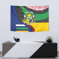 Central African Republic Tapestry with Multicolor Tribal Design and National Emblem - Wonder Print Shop