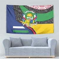 Central African Republic Tapestry with Multicolor Tribal Design and National Emblem - Wonder Print Shop