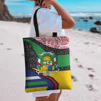 Central African Republic Tote Bag with Multicolor Tribal Design and National Emblem - Wonder Print Shop